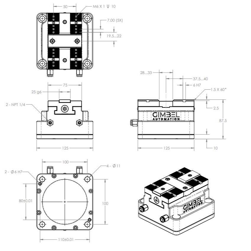 3" (75mm) AutoVise™ - Self-Centering Pneumatic CNC Air Vise