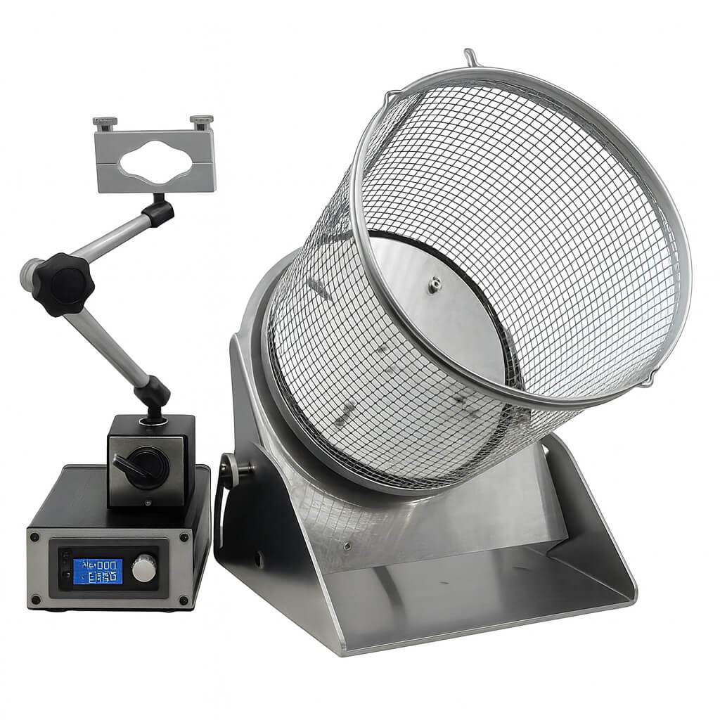 Tumble-Basket for Automatic Sand/Bead-Blasting | Gimbel Automation