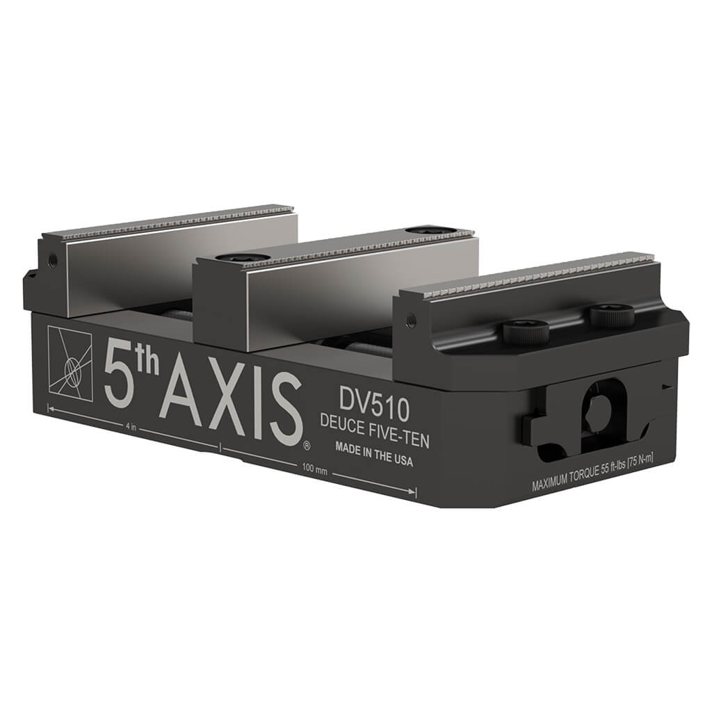 (125.7mm x 258.3mm x 73.4mm) Large Double Station Vise with Hard Jaws (1” Fixed Center Jaw) - 5th Axis Workholding DV510-J4