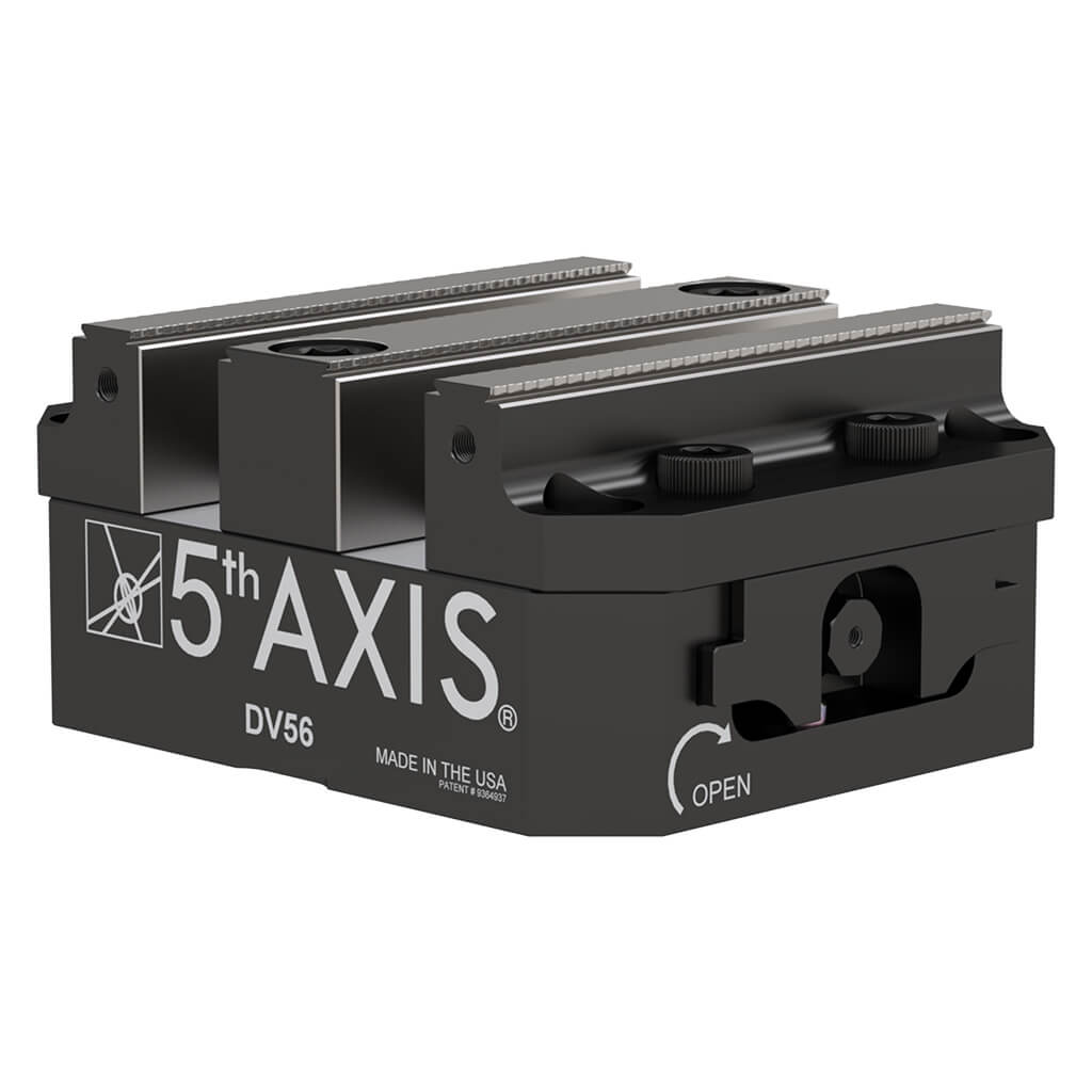 (125.7mm x 152.4mm x 72.9mm) Medium Double Station Vise with Hard Jaws (2” Fixed Center Jaw) - 5th Axis Workholding DV56-J1