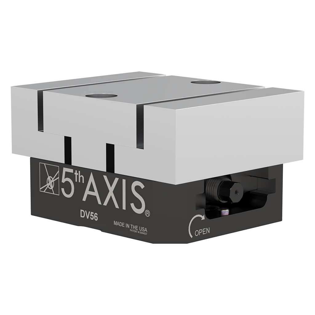 (125.7mm x 152.4mm x 72.9mm) Medium Double Station Vise with Machinable Aluminum Jaws - 5th Axis Workholding DV56-J2